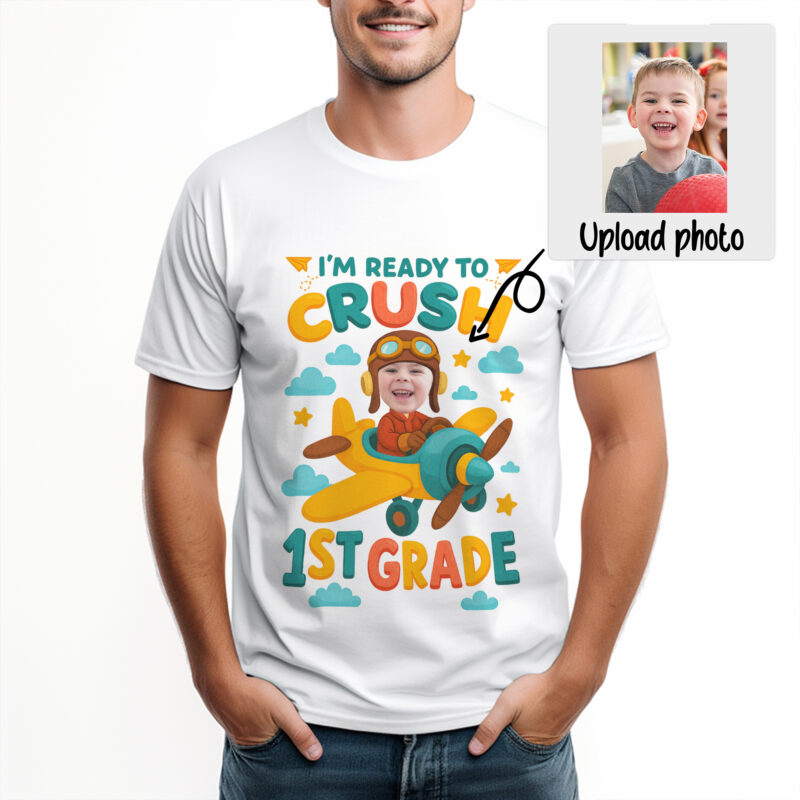 Flying Into a New Adventure Custom Photo Kids' School Shirt