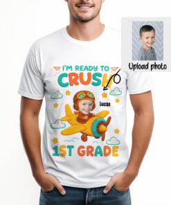 Flying Into a New Adventure Custom Photo Kids Back-to-School Shirt