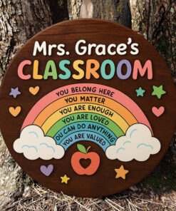 Personalized 3D Teacher Door Sign – Custom Classroom Welcome Plaque