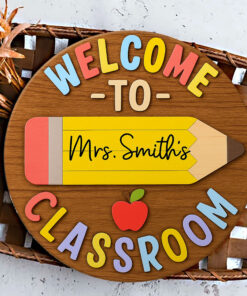Personalized 3D Teacher Sign – Custom Classroom Door Name Gift