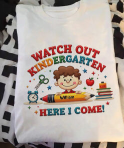 Cute Cartoon Character Personalized Back To School Kids Shirt