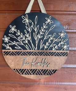 Custom Door Hanger Sign - Wildflowers Door Hanger