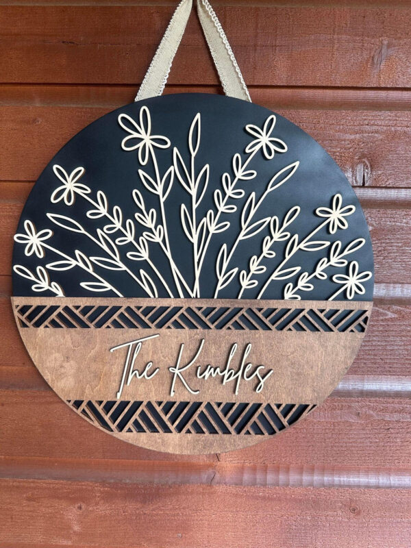 Custom Door Hanger Sign - Wildflowers Door Hanger