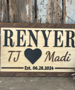 Personalized Wedding Heart Sign - Anniversary Gift
