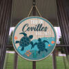 Personalized Sea Turtle Wood Sign - Sea Turtle Front Door Decor